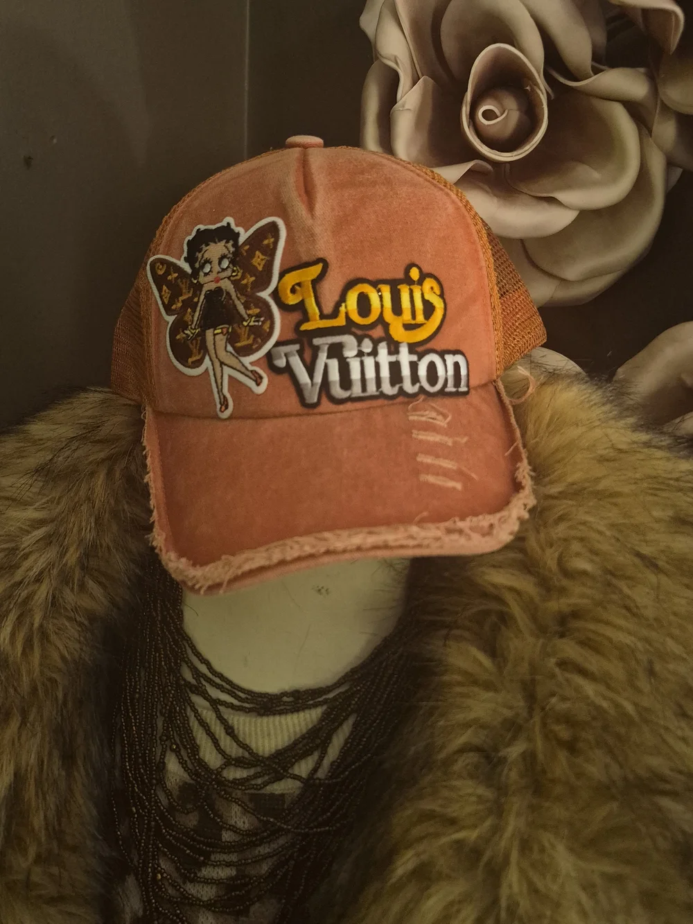 Distressed Orange Trucker Cap